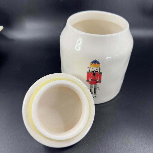 Rae Dunn Artisan Collection Nuts Christmas Canister Jar Container Ceramic W Lid - Picture 7 of 13